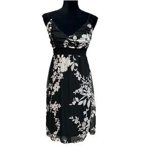 Vintage Mini Babydoll Dress Black Small Y2K 2000s 90s Boho Whimsy Sheer Ruched